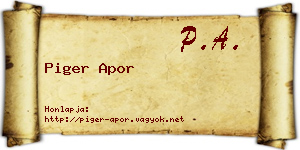 Piger Apor névjegykártya